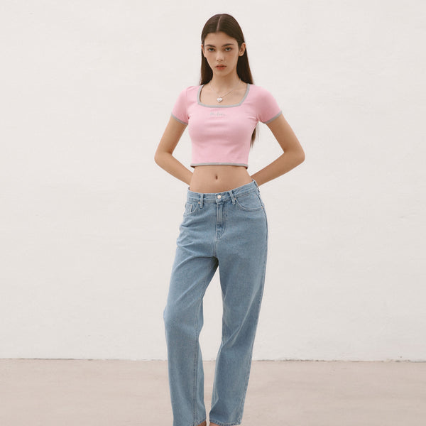 [NOIRNINE] Bébé Square Neck Ribbed Top (2 Colours)