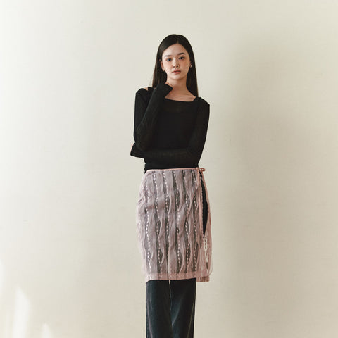 [NOIRNINE] Strap Layered Skirt (PINK)
