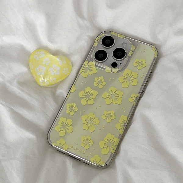 [Mademoment] Aloha Flower Pattern Design Glossy Mirror Phone Case