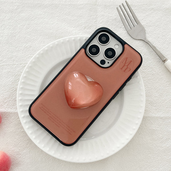 [Mademoment] Soft Cream Plain Design Bumper Phone Case