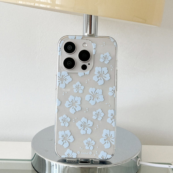 [Mademoment] Aloha Flower Design Clear Phone Case (3 Types)