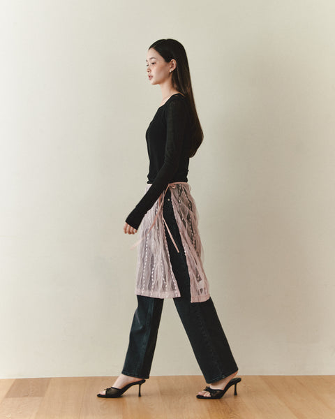 [NOIRNINE] Strap Layered Skirt (PINK)