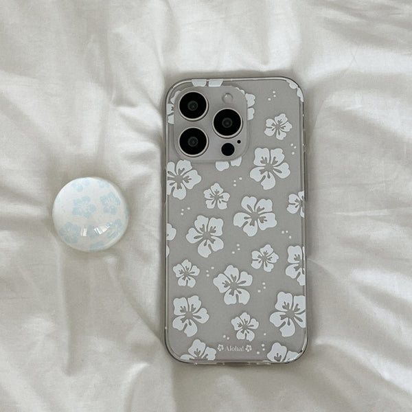 [Mademoment] Aloha Flower Design Clear Phone Case (3 Types)