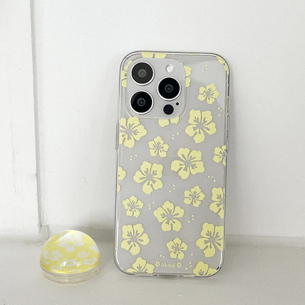 [Mademoment] Aloha Flower Design Clear Phone Case (3 Types)