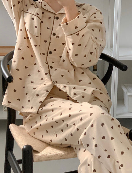 [Juuneedu] Heart Berry Peach Napping Pyjamas