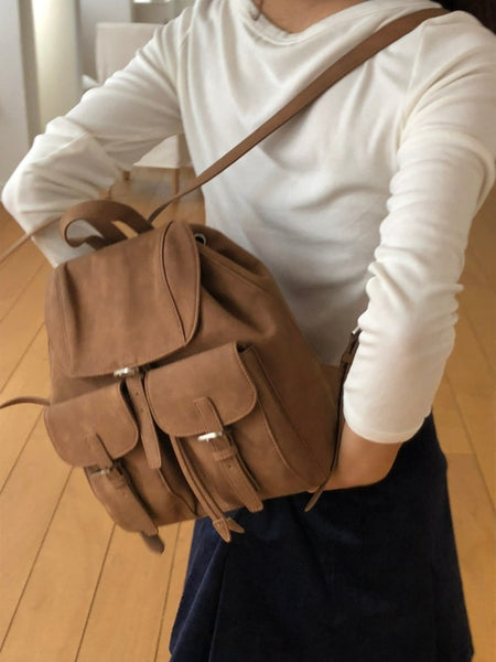 Autumn Suede Pocket Backpack