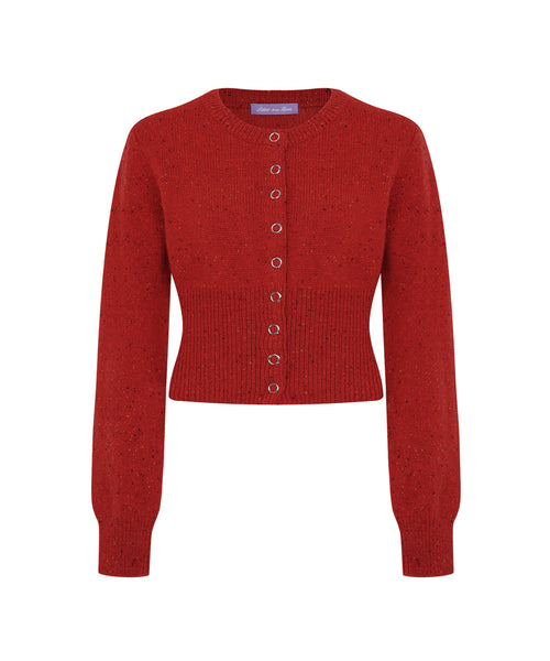 [Letter from Moon][Holiday Edition] Cony Dust Fine Wool Cardigan ( Red )