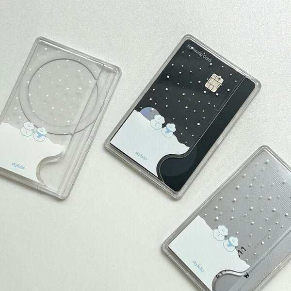 [skyfolio] MagSafe Transparent Card Wallet (Cloud Snowman)