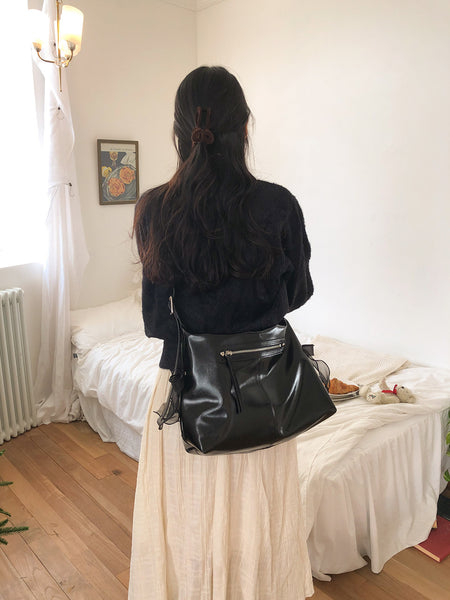 [ovuni] PILLOW RIBBON BAG (BLACK)