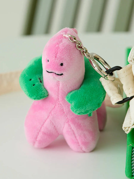 [JOGUMAN STORE] Runaway Basic Flush Keyring (Pink / Green)