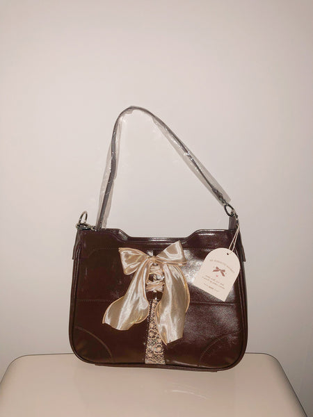 [ovuni] BUSTIER RIBBON BAG CHOCOLATE BROWN