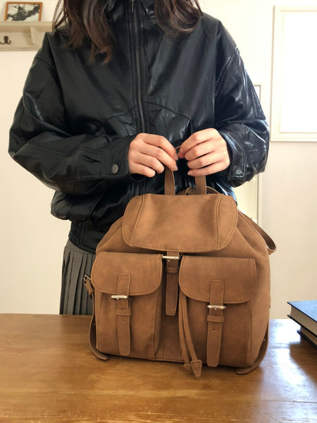 Autumn Suede Pocket Backpack