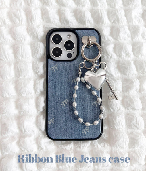 [moodmoons] Ribbon Blue Jeans Epoxy Phone Case