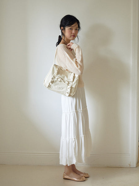 [ovuni] CLASSIC RUFFLE BAG (Cream)