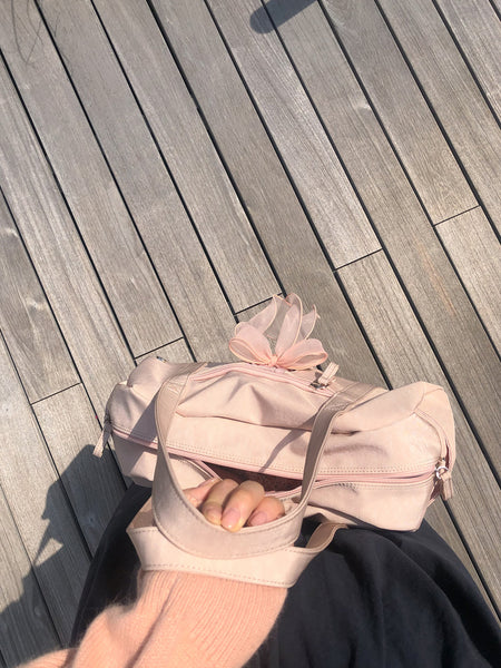 [ovuni] DAILY RIBBON GYM BAG (NUDE PINK)