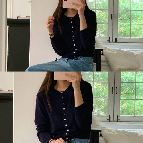 ♡ o'pparel ♡ Fine Wool Crop Cardigan (6 colours)