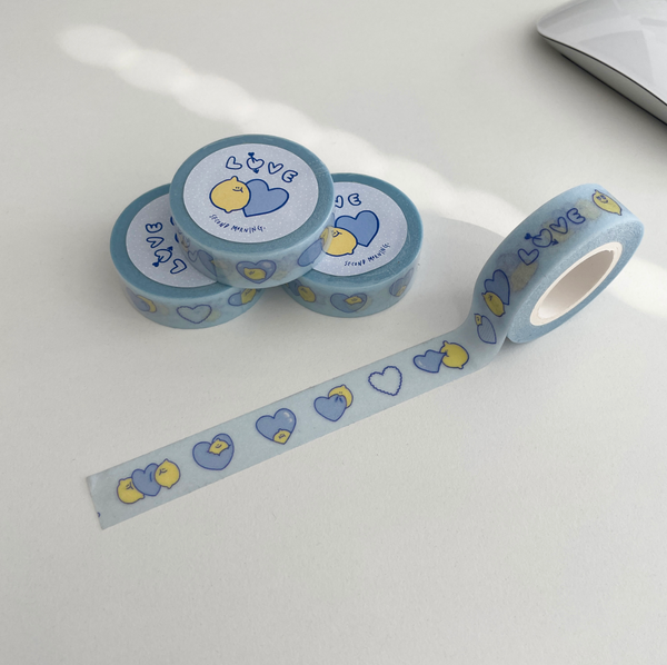 [second morning] Blue Heart Glitter Masking Tape