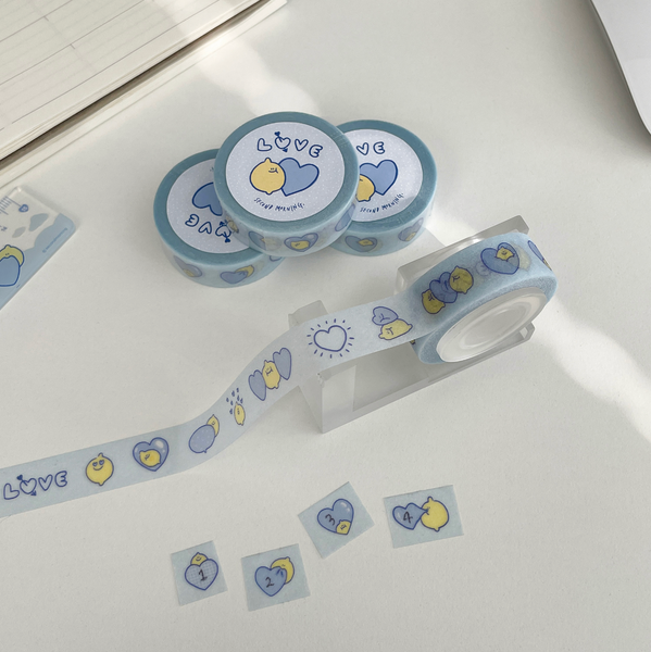 [second morning] Blue Heart Glitter Masking Tape