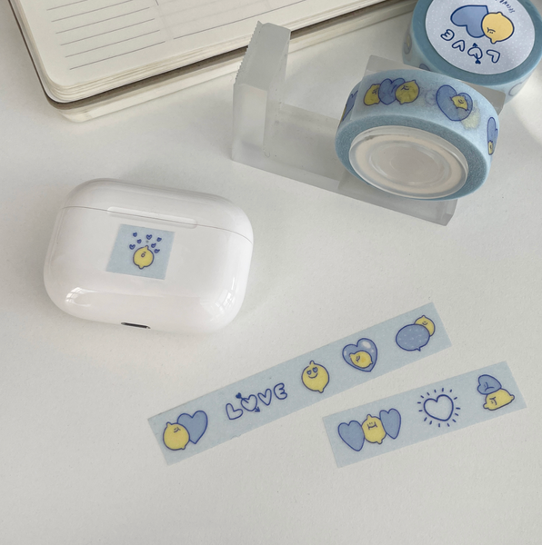 [second morning] Blue Heart Glitter Masking Tape