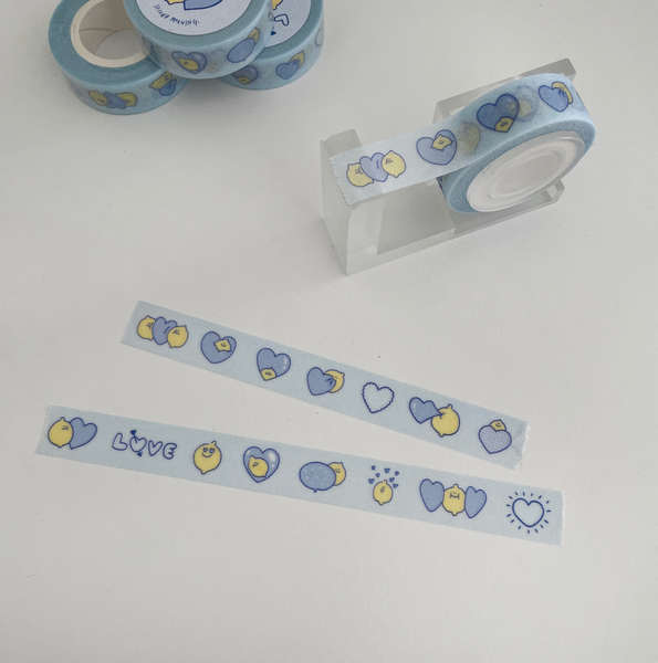 [second morning] Blue Heart Glitter Masking Tape