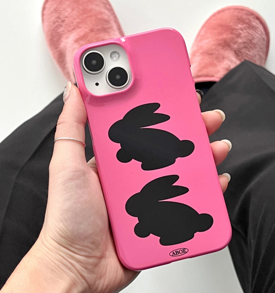 [ABOE] ABOE Black Bunny Baby Pink Hard Case (2colours)