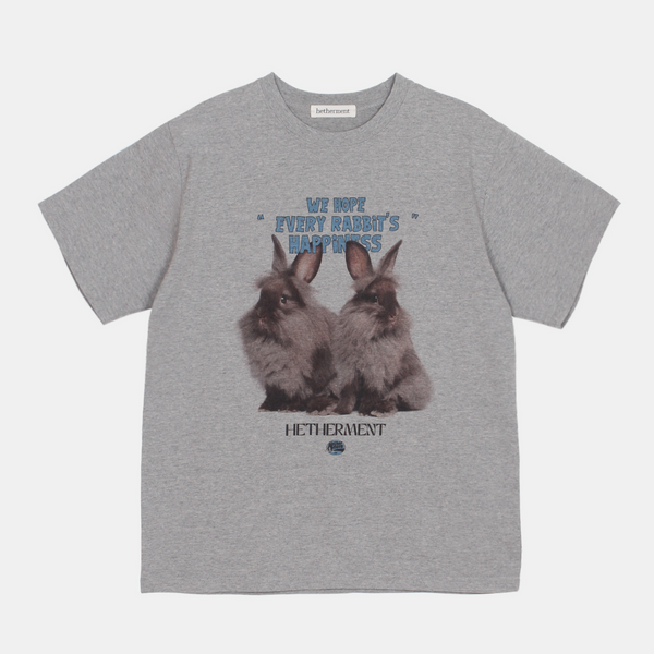 [hetherment] Happy Rabbit T-shirts (Grey)