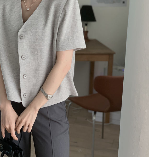 [SLOWAND] # SLOWMADE Tone Oat Grey Jacket and Mini Skirt Set-up