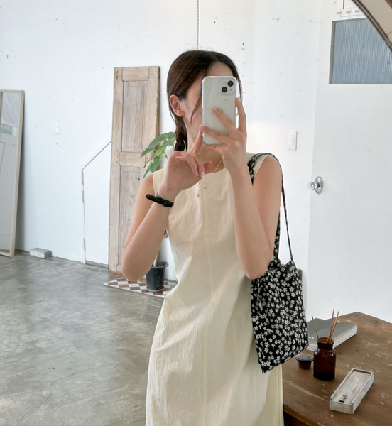 [REALCOCO] UTMOST Cropped Shirt Back Slit Sleeveless Long Dress