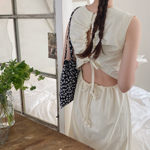 [REALCOCO] UTMOST Cropped Shirt Back Slit Sleeveless Long Dress