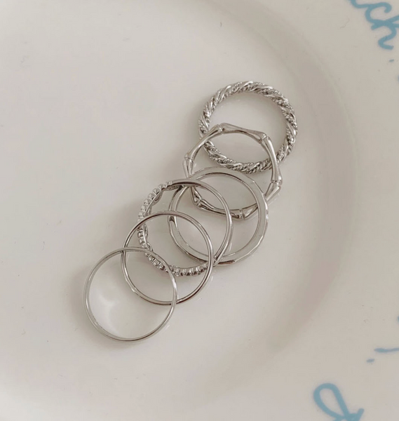 [SOYE PI-NE] Twisted Layered Thread Ring Set (6P)