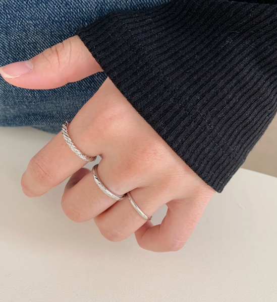 [SOYE PI-NE] Twisted Layered Thread Ring Set (6P)