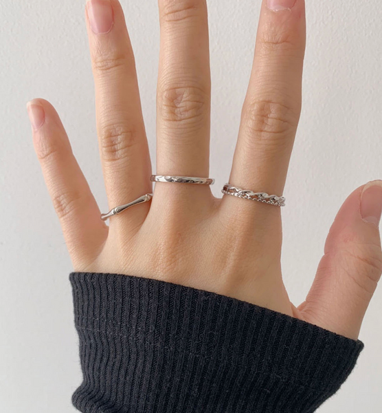 [SOYE PI-NE] Twisted Layered Thread Ring Set (6P)