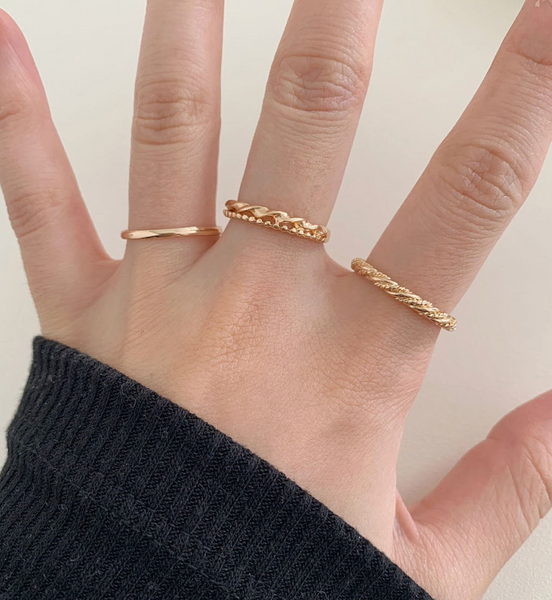 [SOYE PI-NE] Twisted Layered Thread Ring Set (6P)