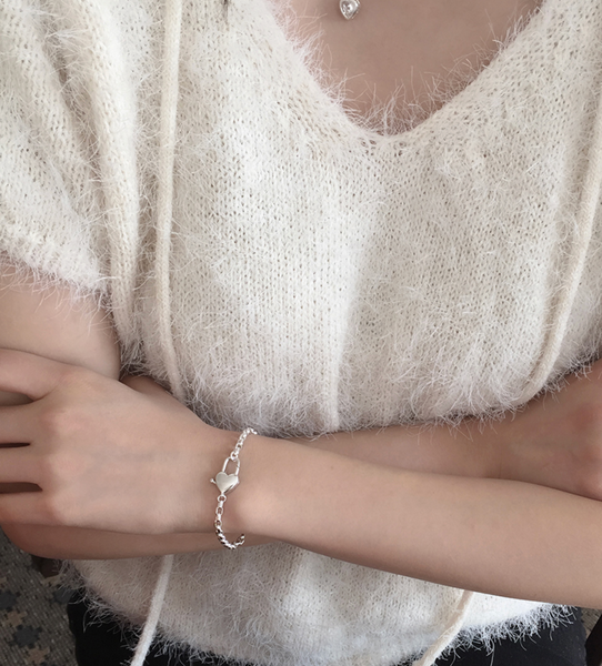 [moat] LUV Lock Bracelet (silver925)