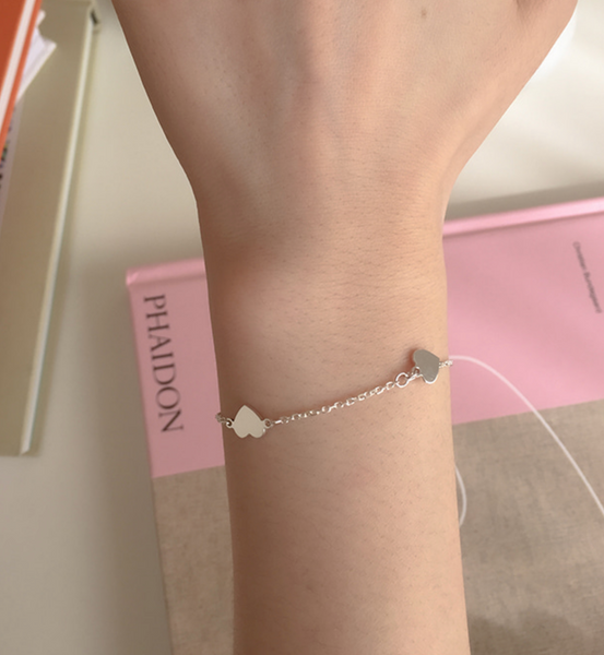 [moat] Two Heart Bracelet (silver925)