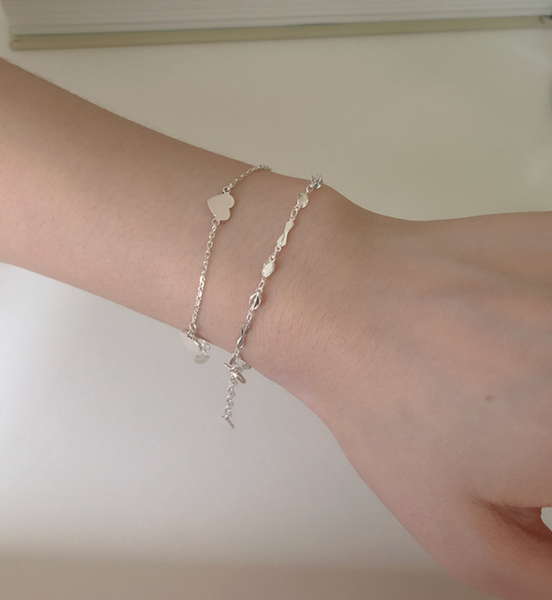 [moat] Two Heart Bracelet (silver925)