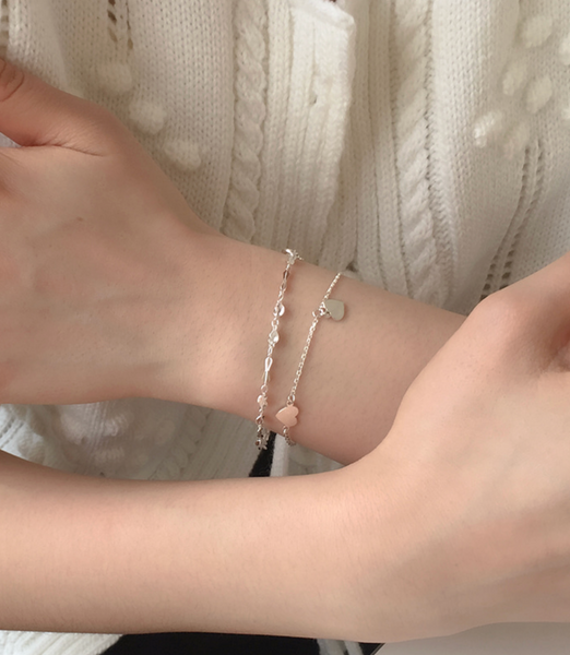 [moat] Two Heart Bracelet (silver925)