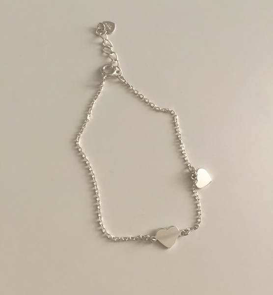 [moat] Two Heart Bracelet (silver925)
