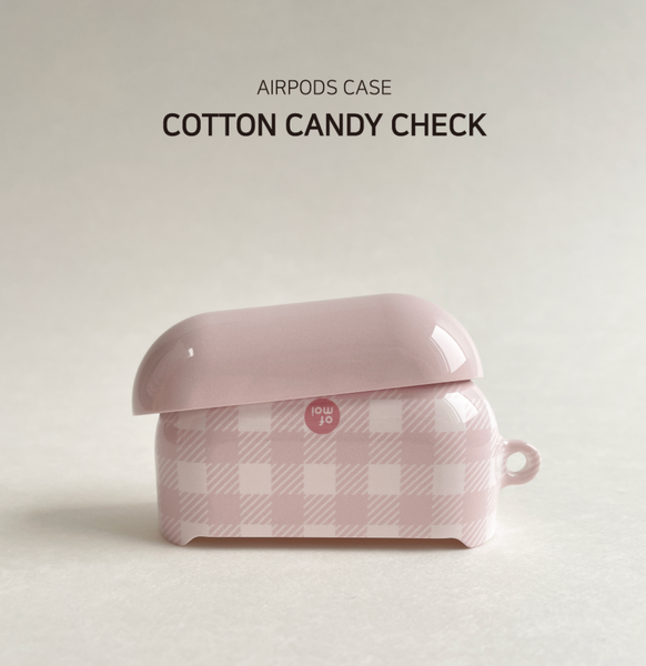 [ofmoi] Cotton Candy Check Airpods Case