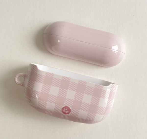 [ofmoi] Cotton Candy Check Airpods Case