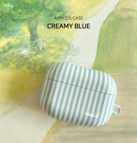 [ofmoi] Creamy Blue Airpods Case