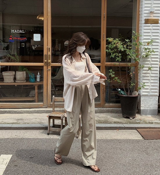 [SLOWAND] # SLOWMADE Moment Cool Summer Washa Slacks