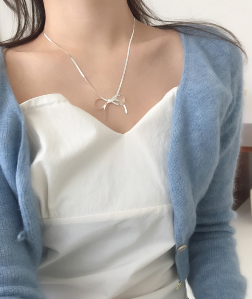 [moat] Nelly Ribbon Necklace (Silver925)