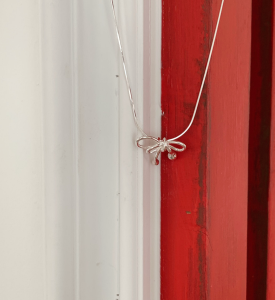 [Forimyme] Letting Ribbon Silver Necklace (Silver 925)