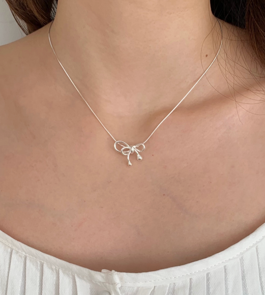 [Forimyme] Letting Ribbon Silver Necklace (Silver 925)