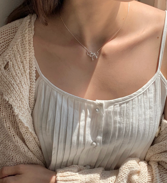 [Forimyme] Letting Ribbon Silver Necklace (Silver 925)