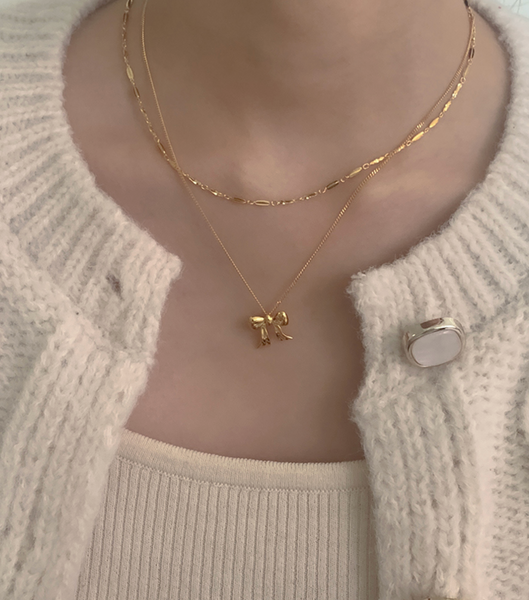 [moat] Vintage Ribbon Necklace