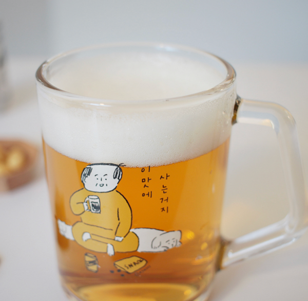 [LITTLE TEMPO] AJASSI 이맛에사는거 Glass Mug 350ml