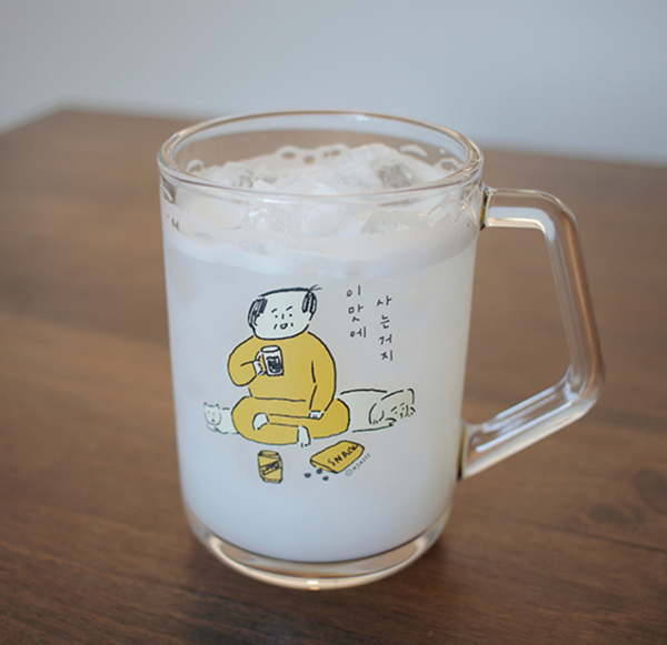 [LITTLE TEMPO] AJASSI 이맛에사는거 Glass Mug 350ml