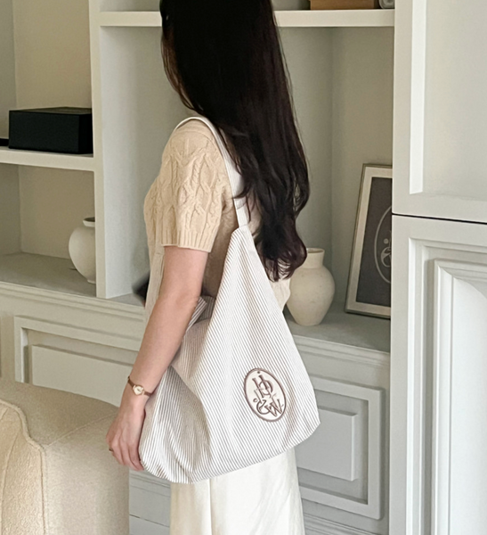 [b.write] Stripe Bag (Beige)